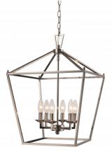 Trans Globe 10266 PC - 6LT PENDANT-BIRD CAGE-PC